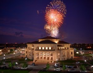 Fireworks at the Performing Arts Center in Carmel, IN