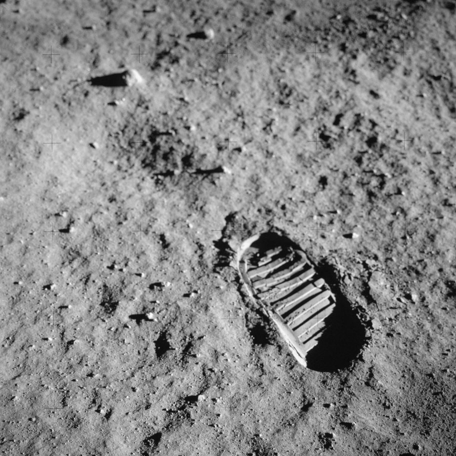 Neil Armstrong’s footprint in lunar soil © NASA