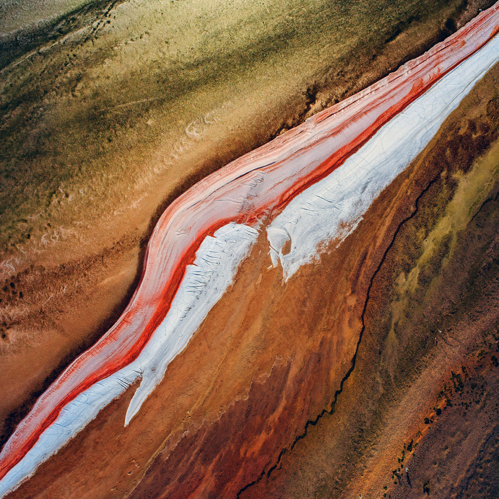 Using textures in abstract images for balance. Lake Eyre, Australia.