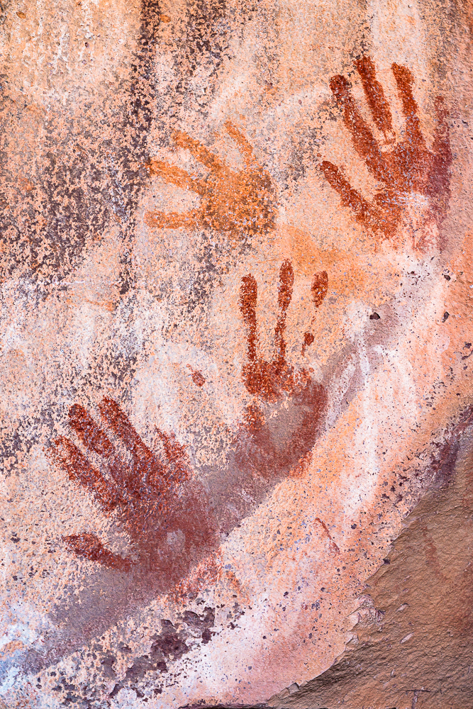 “Ancient Native American Handprints” in color