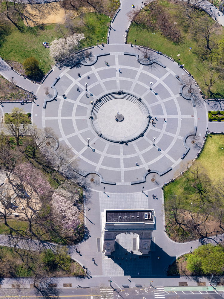 Washington Square Park virtually empty