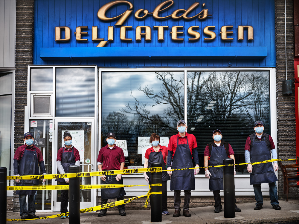 The opening image from the article of the owners & workers at Gold’s Deli in Stephen’s current hometown of Westport, Connecticut