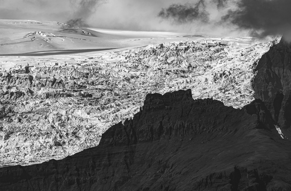 Skaftafellsjokull (glacier) & Vatnajokull (Ice Cap) from lava ridge