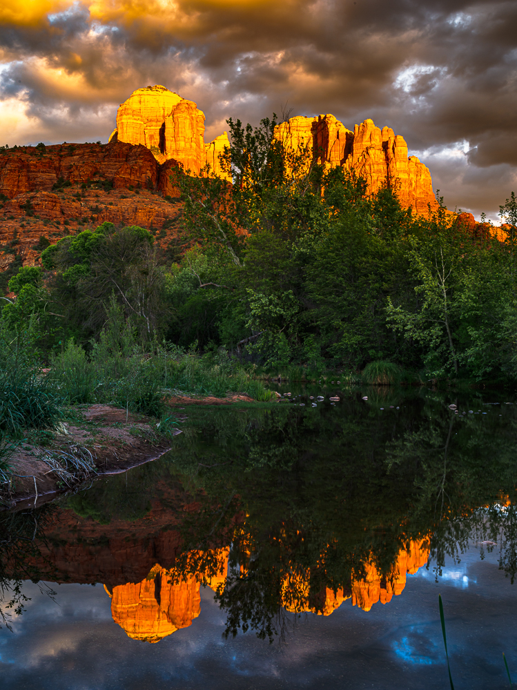 Cathedral Rock at Sunset from Oak Creek