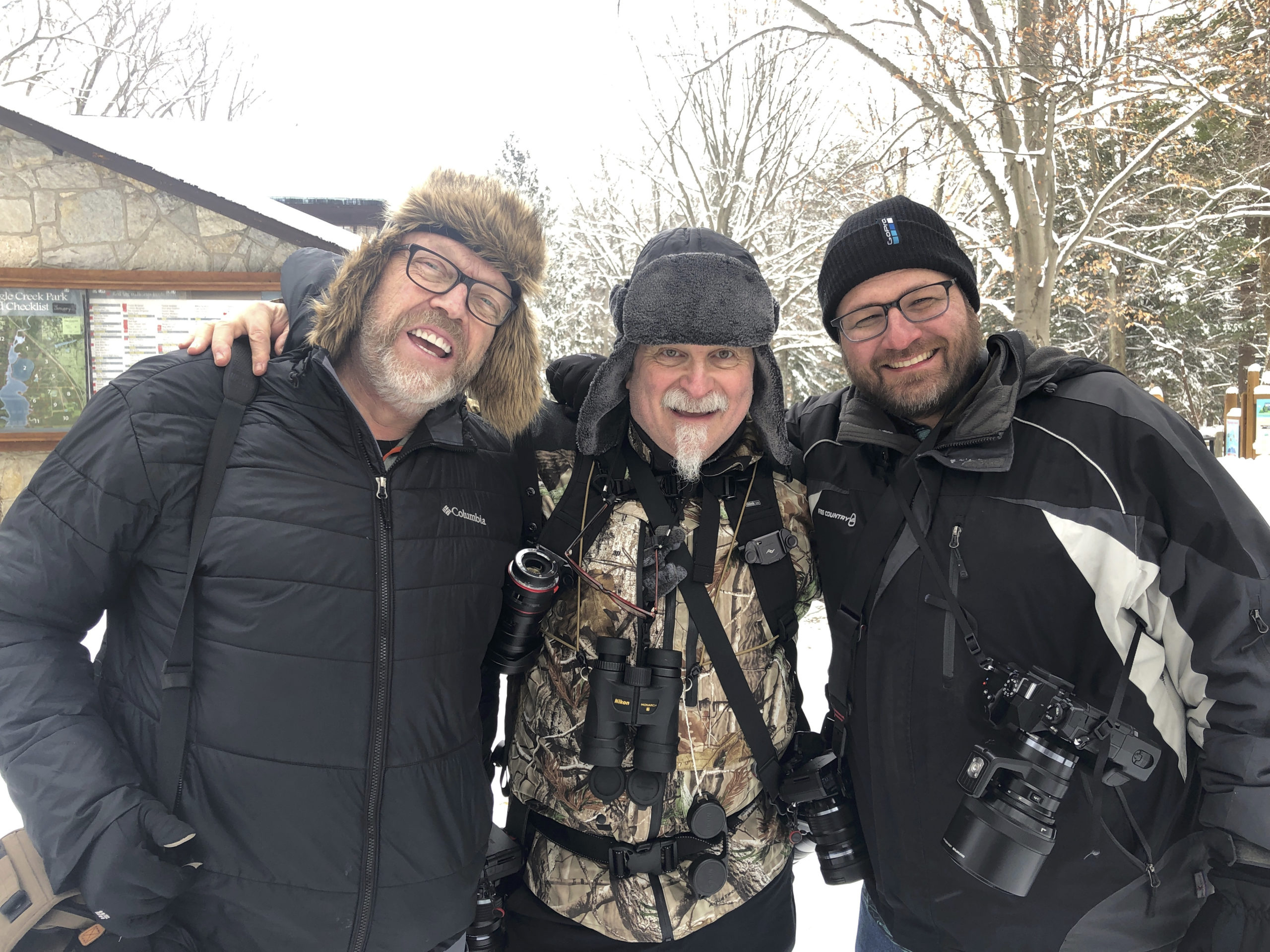 Kevin Raber, Jody Grober and Phil Gibson on our trip to photograph eagles
