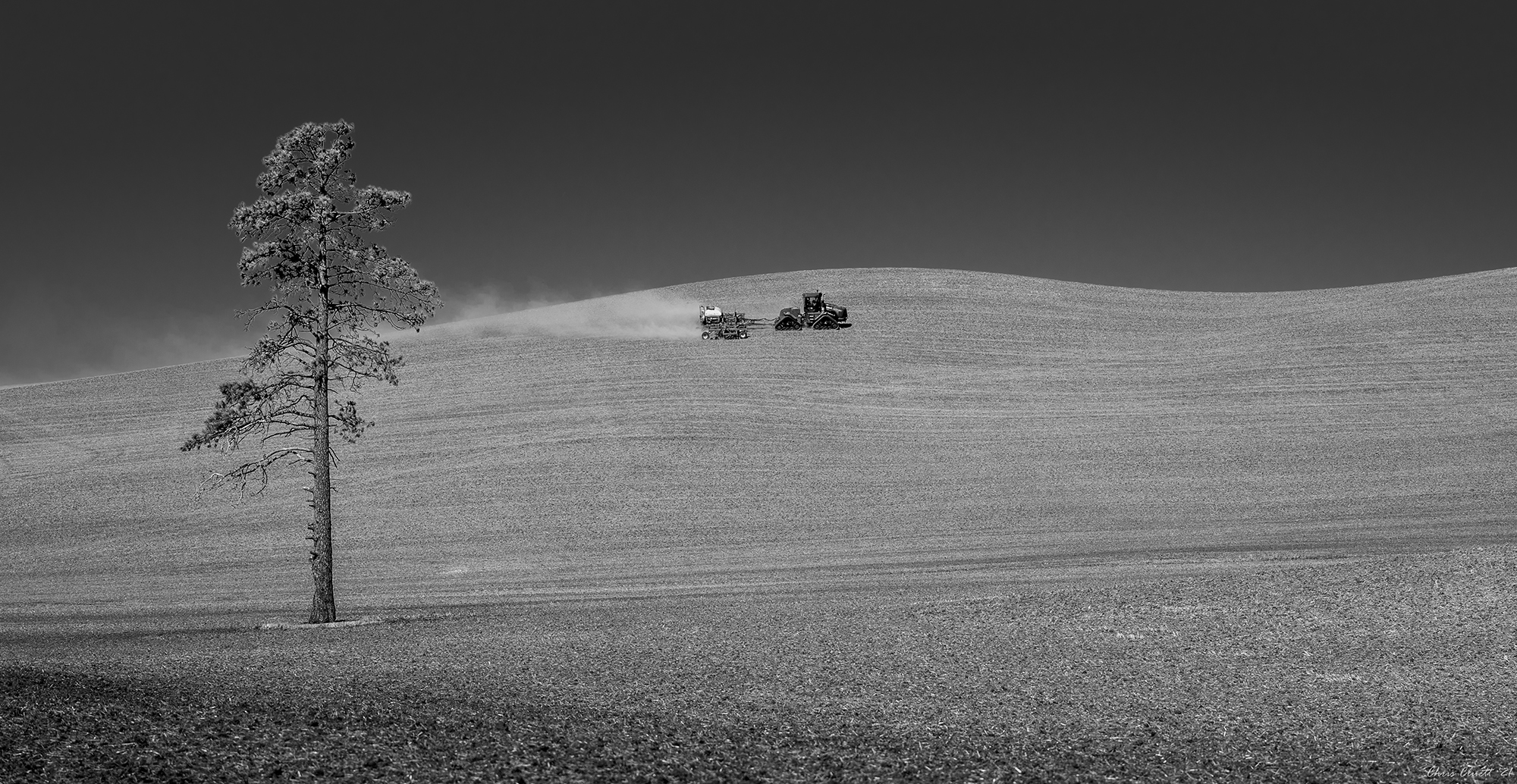 Alone in the endless rolling hills of the Palouse.