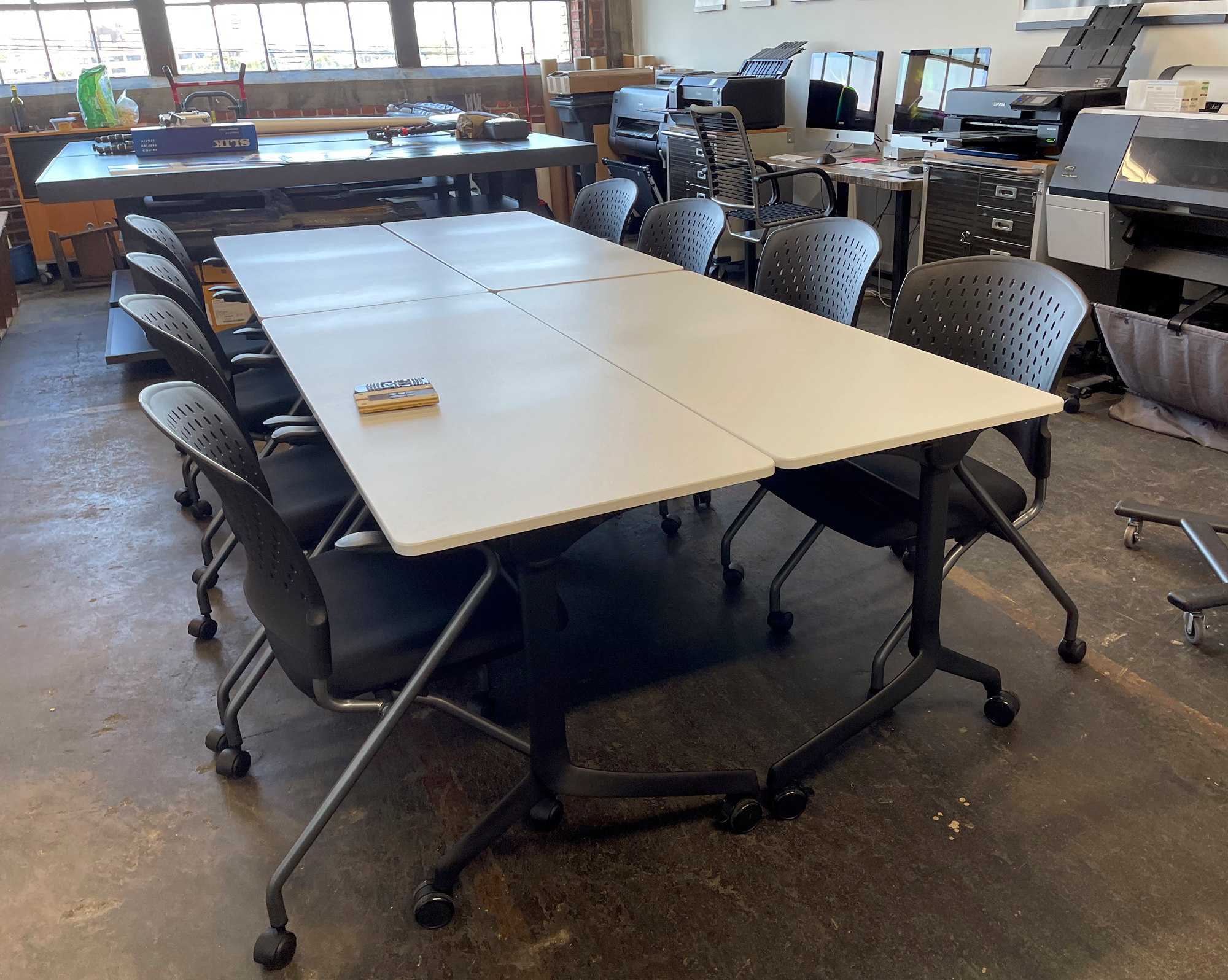 Our classroom tables can be configured a few ways
