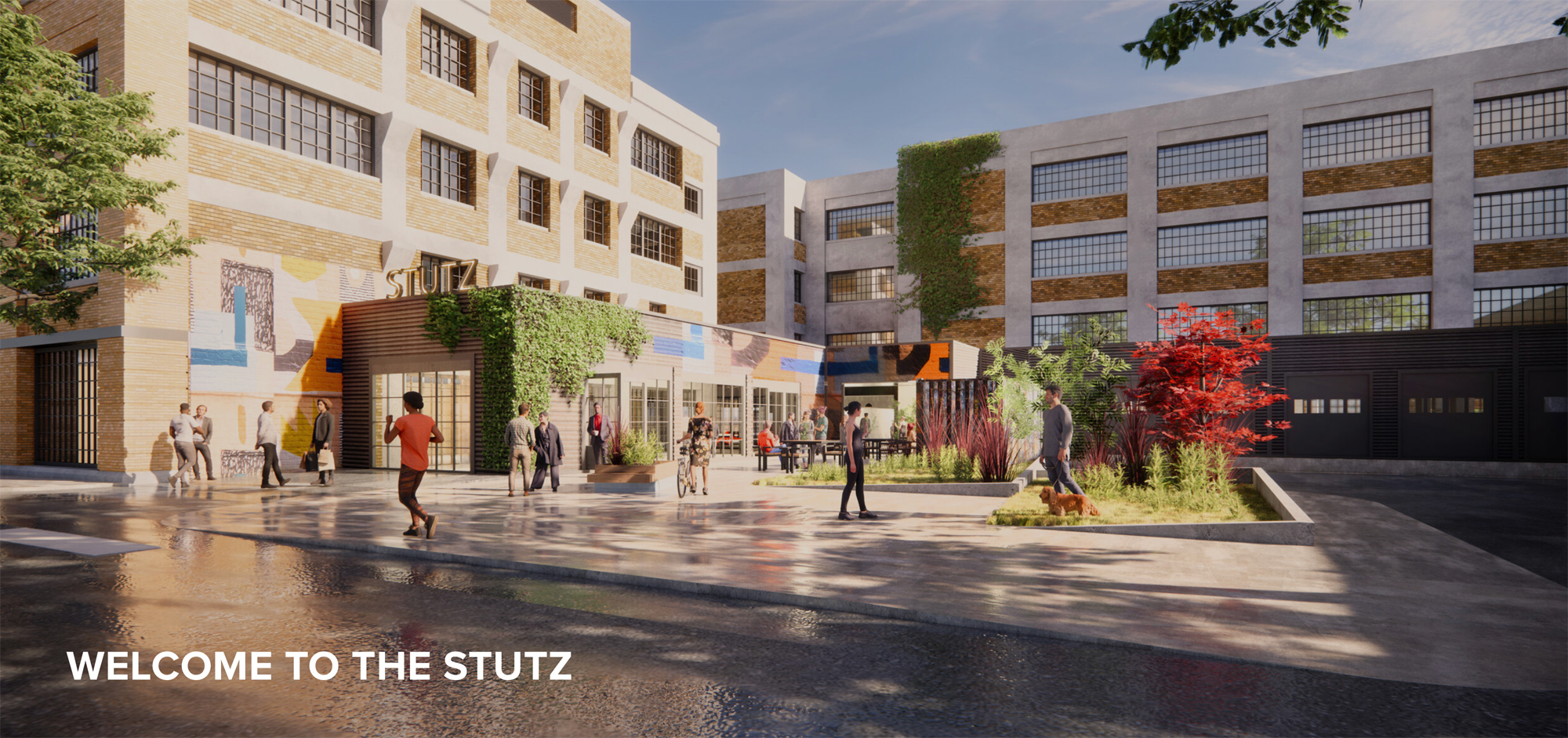 Rendering of the remodeled Stutz Building