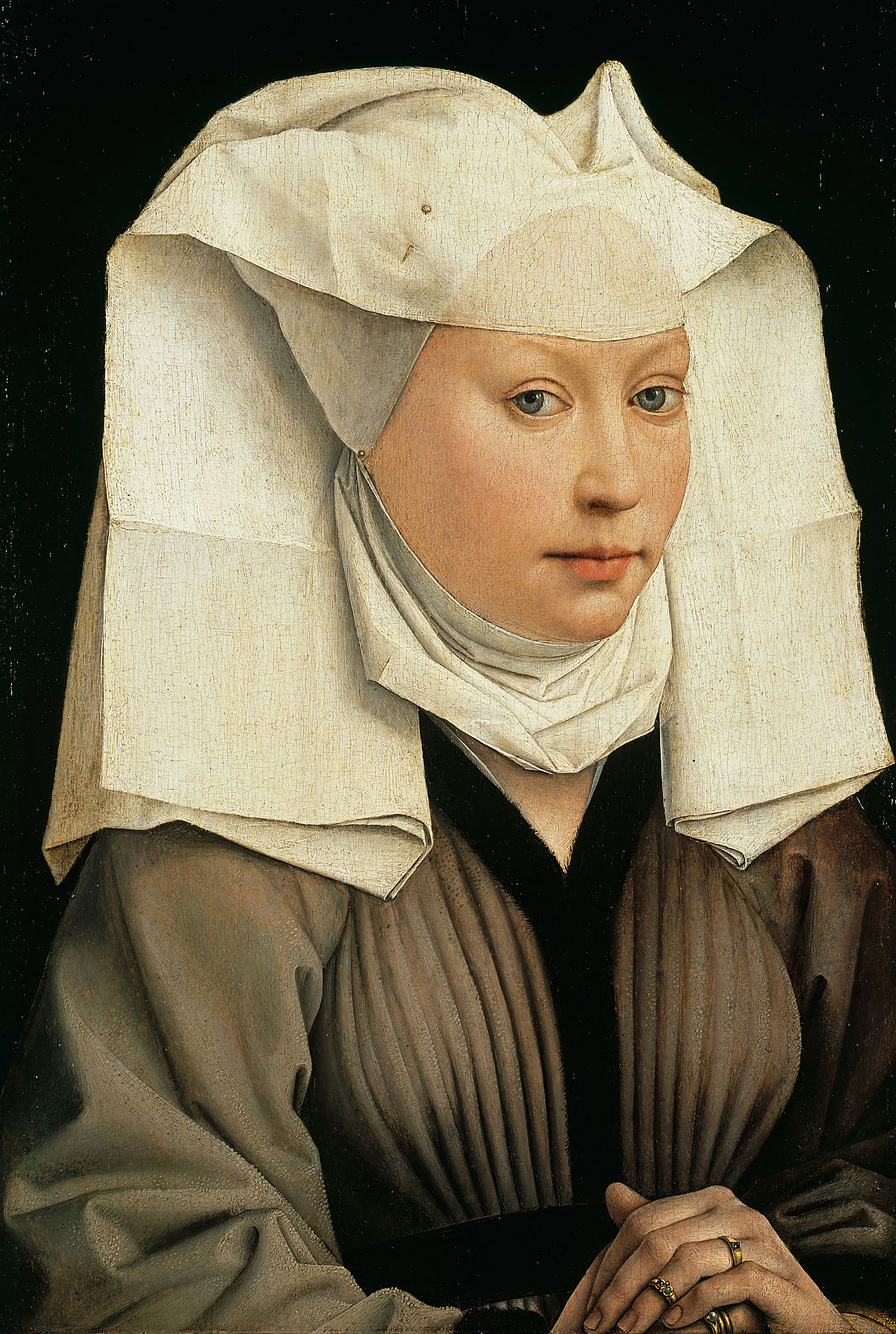 Portrait of a Woman with a Winged Bonnet - Rogier van der Weyden, 1435         