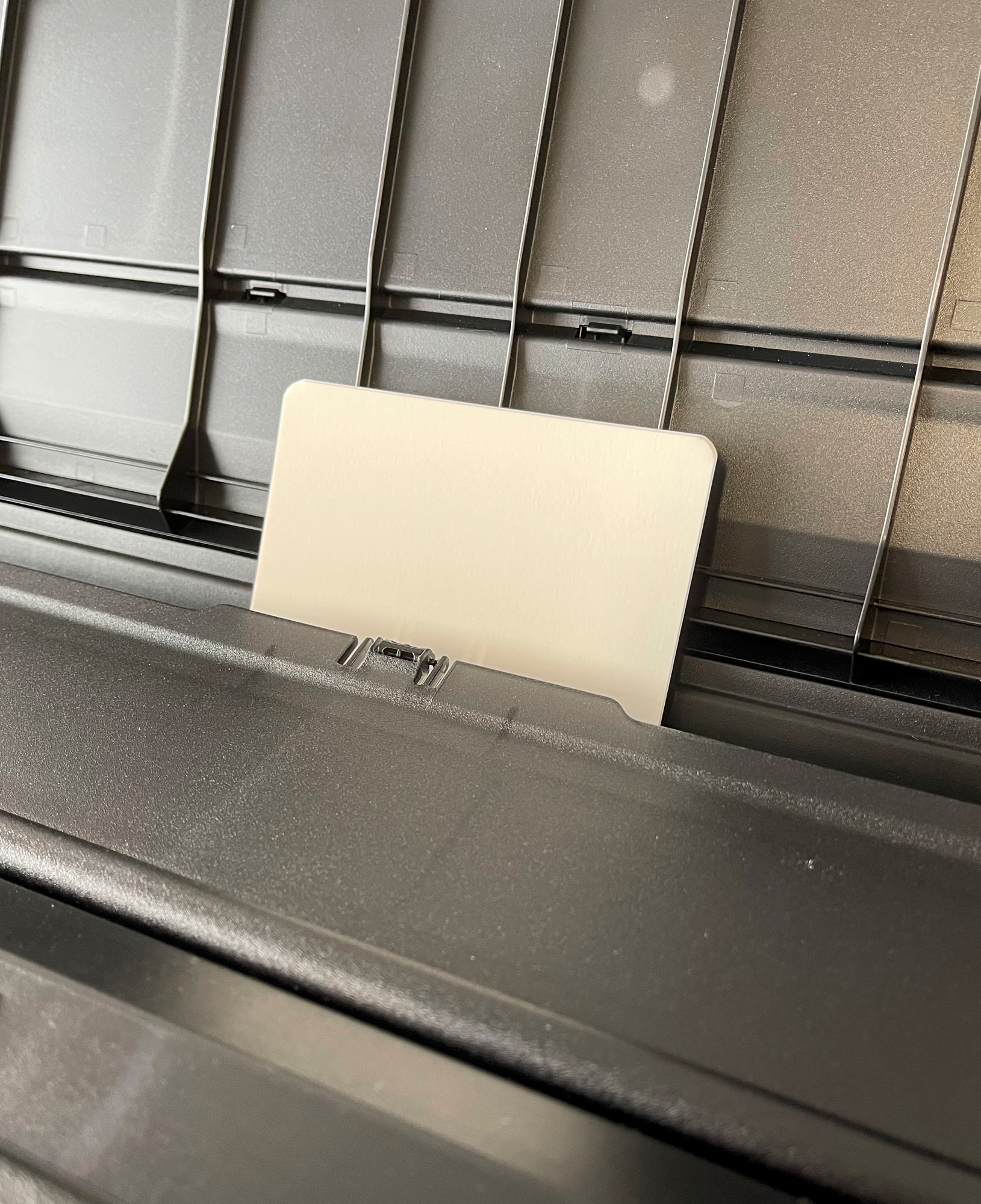 The paper as it sits in the printer feed tray