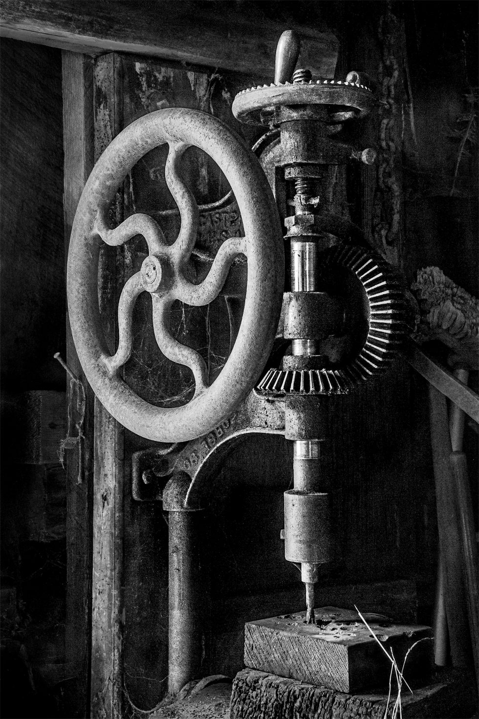 Drill press at Sturgeon’s Mill