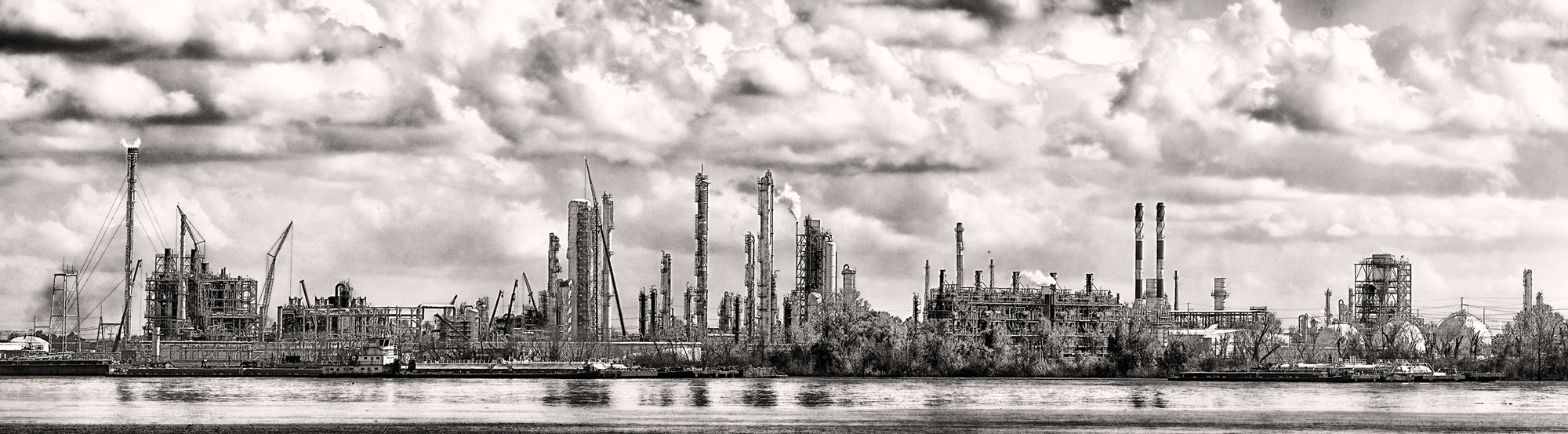 Six image stitch, Oil Refinery, New Orleans