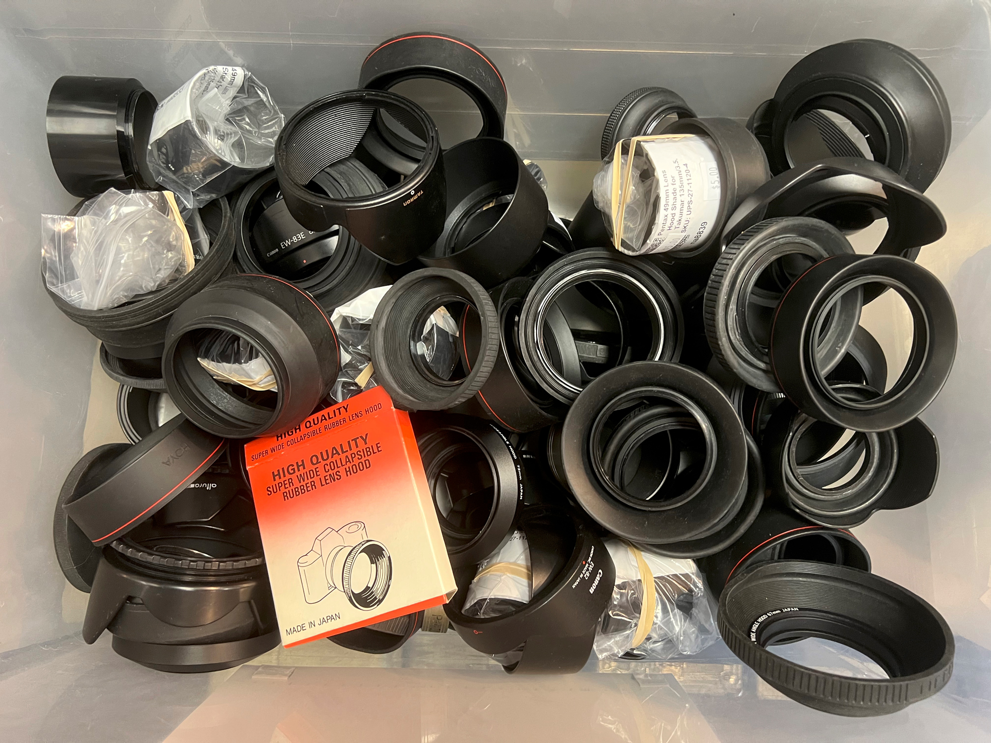 Boxes of lens shades