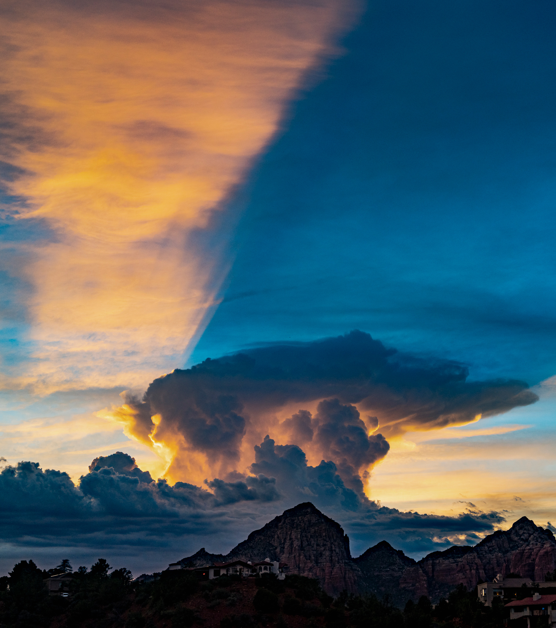 Backlit Storm Clouds at Sunset, Sedona, AZ