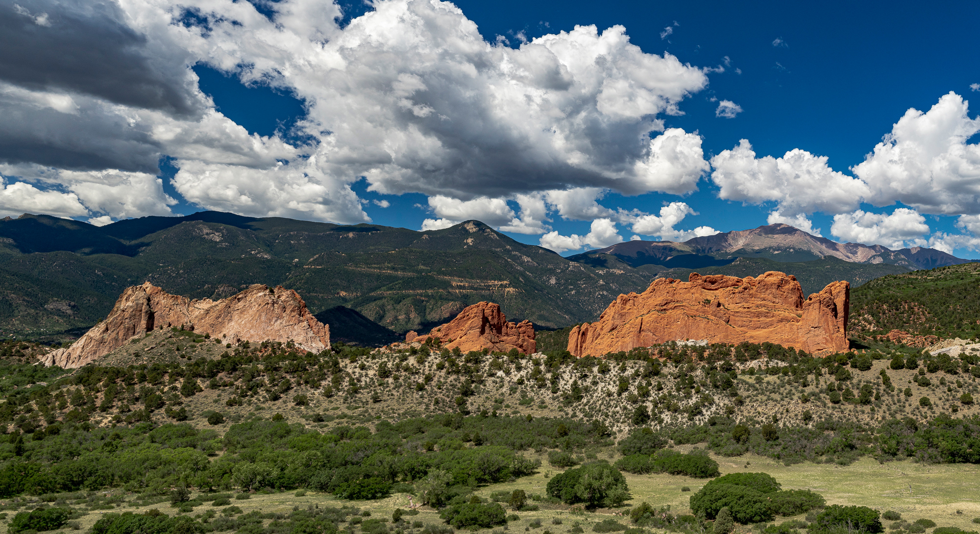 Monsoon Clouds Over Garden of the Gods and Pike’s Peak, CO