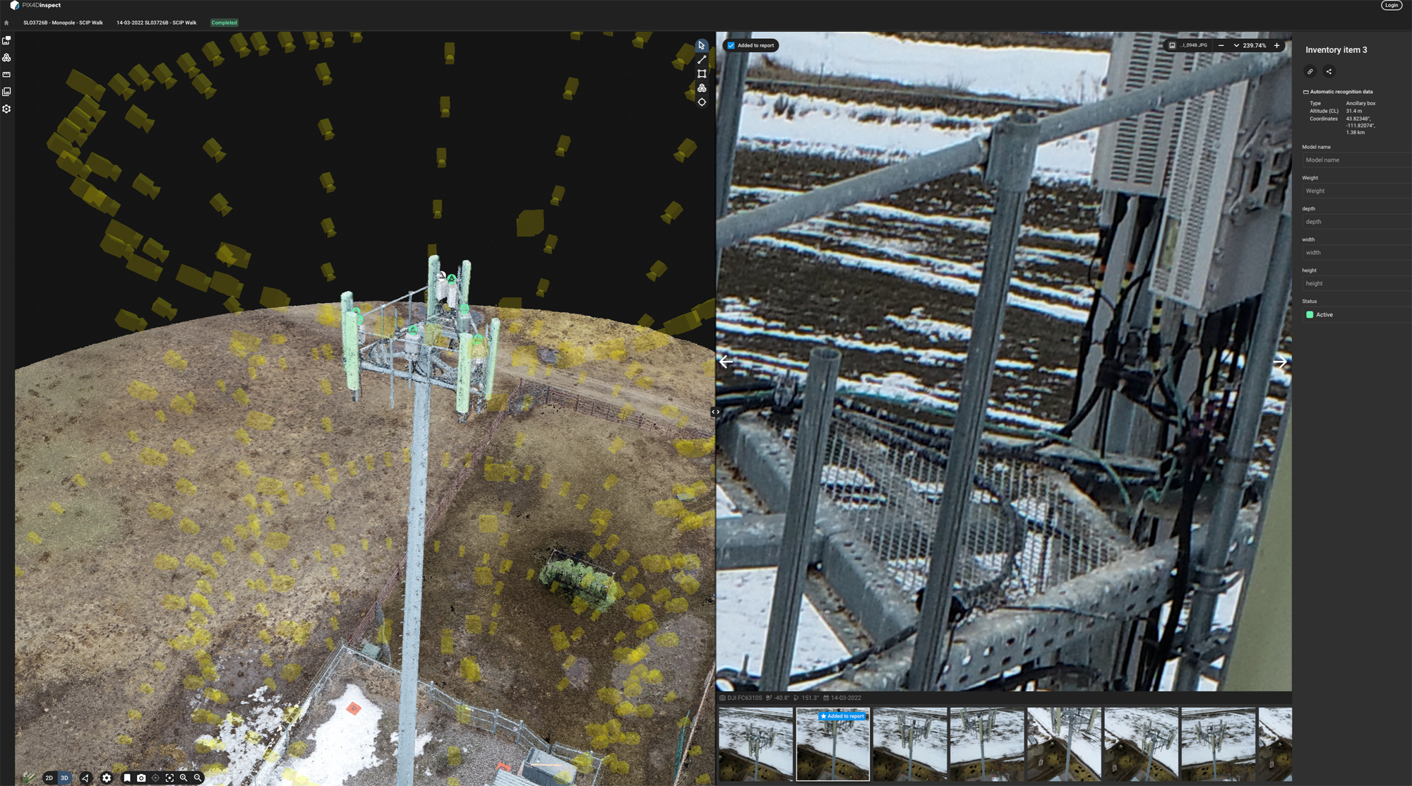 This is one of his projects where he does exterior 3D mapping of cell phone towers