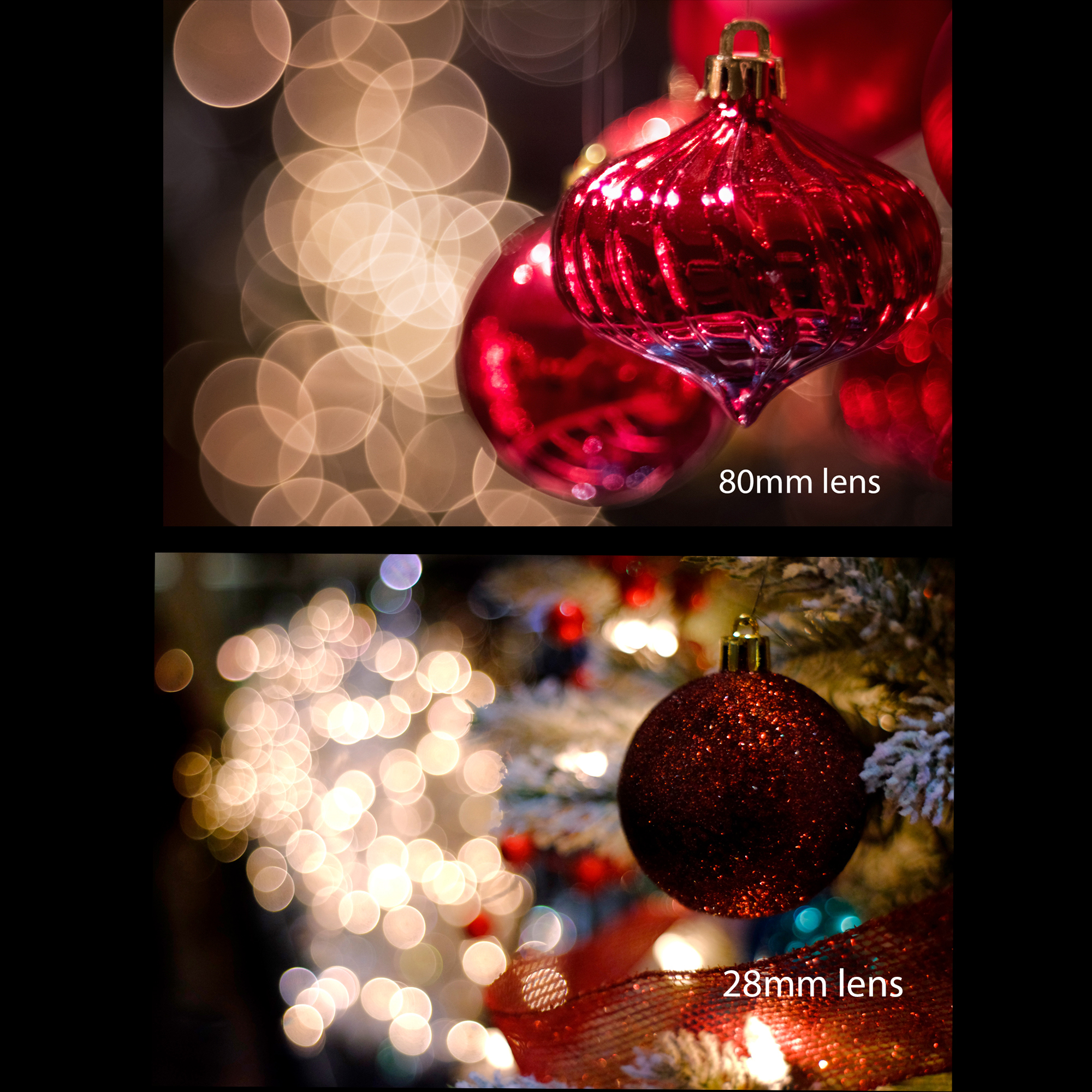 Large and small bokeh ball collage
