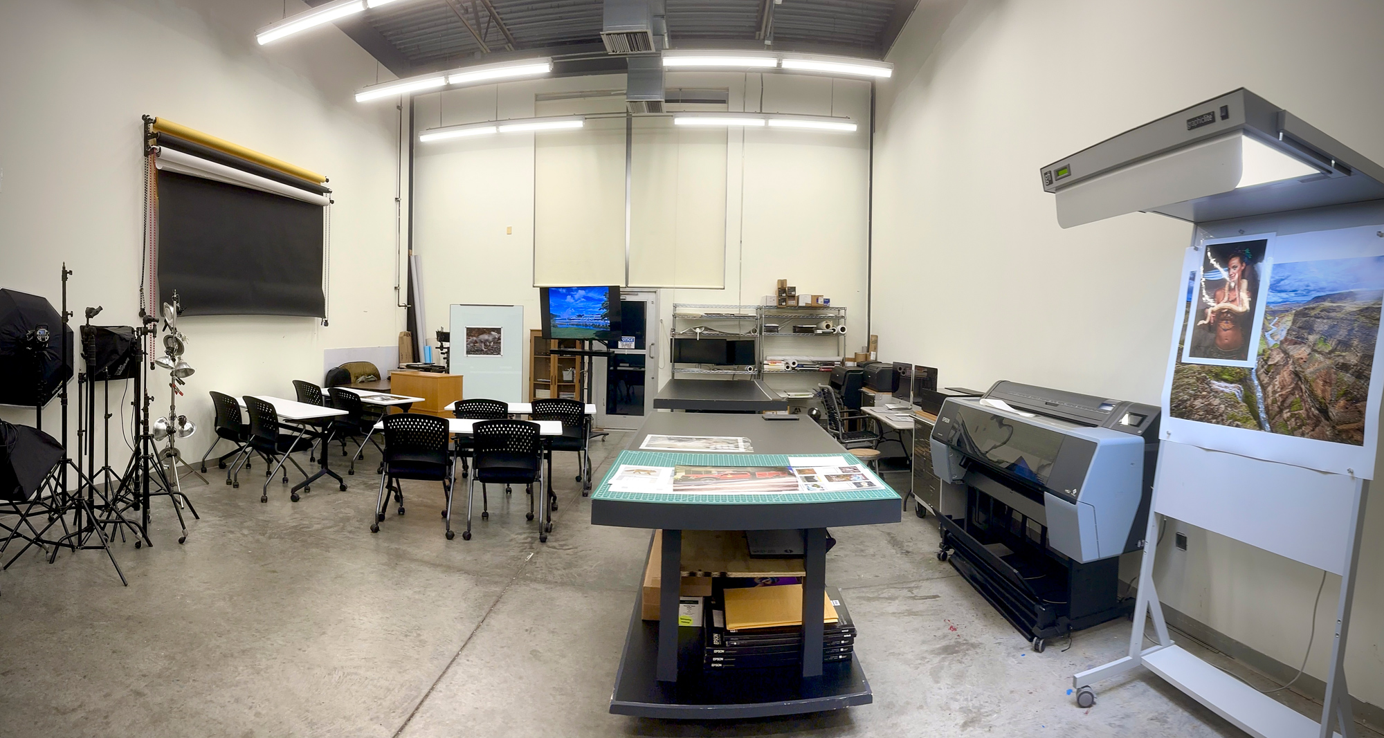 The Art Center Studio - Set up for Fine Art Printing Workshop