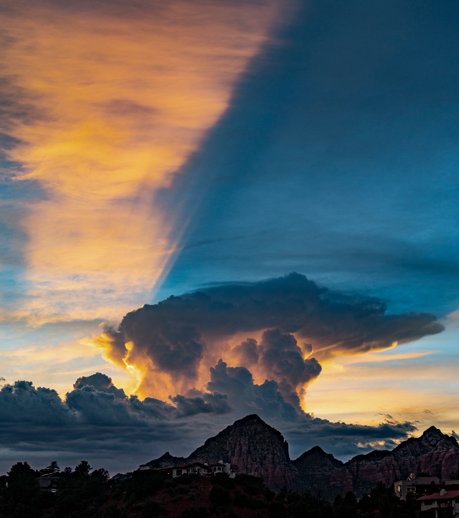 Monsoon Clouds Above Thunder Mountain, Sedona, 7:33 PM, 8/2/2022