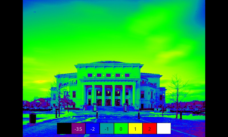 A heat Map image on the back of the camera to help you see exposures in zones