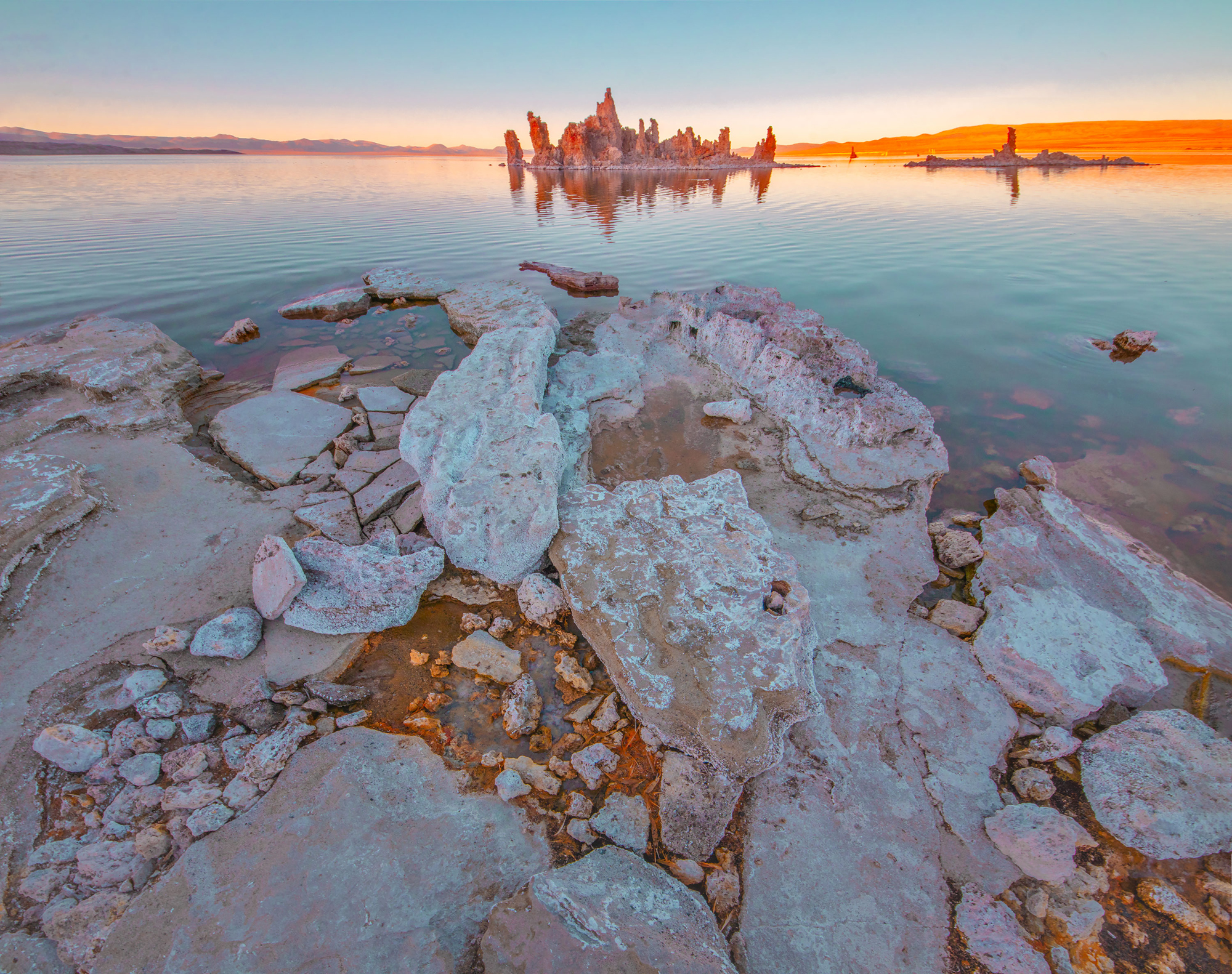 Mono Lake at Sunset with Altered Color Palette