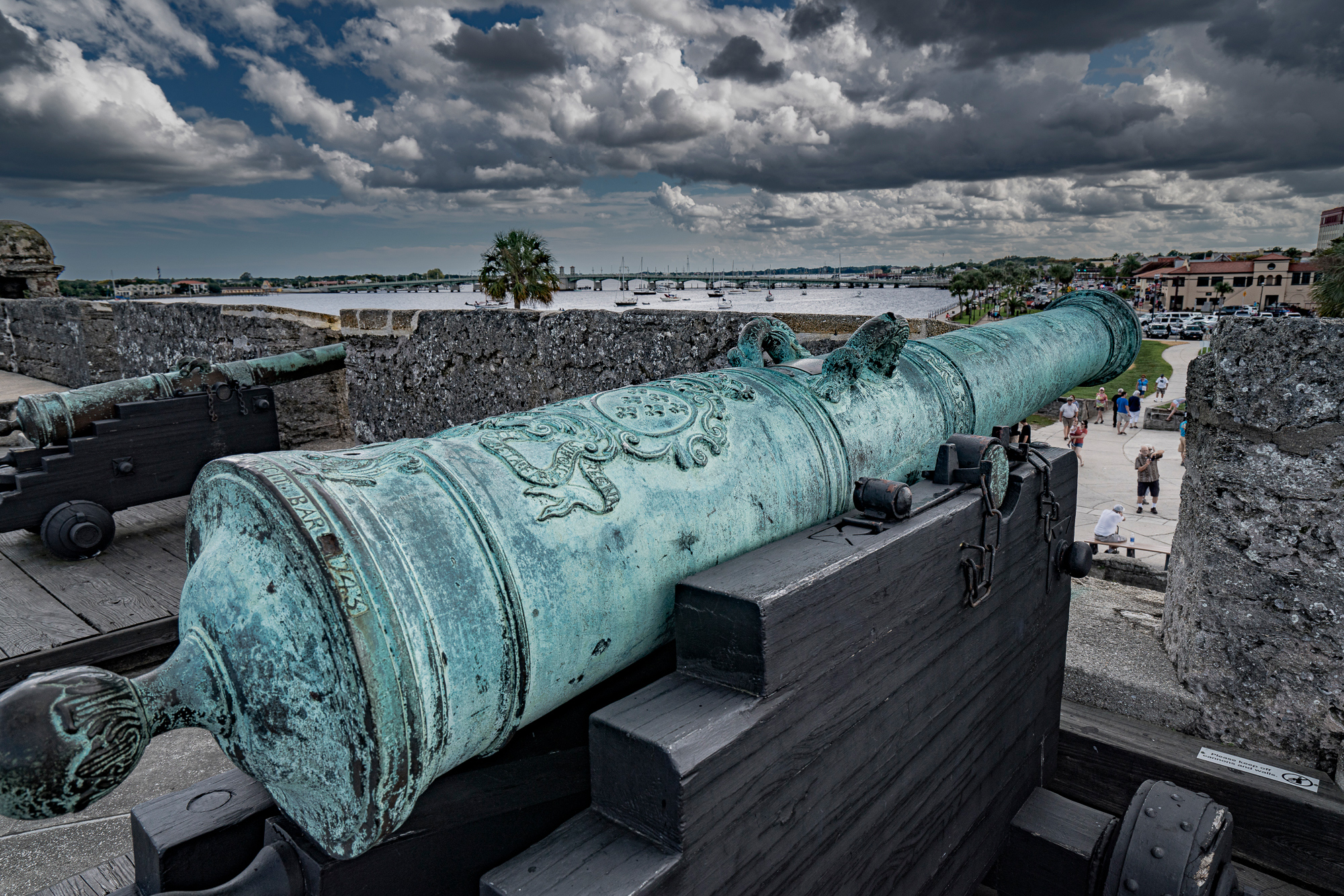15th c. Spanish bronze cannon guard St. Augustine harbor