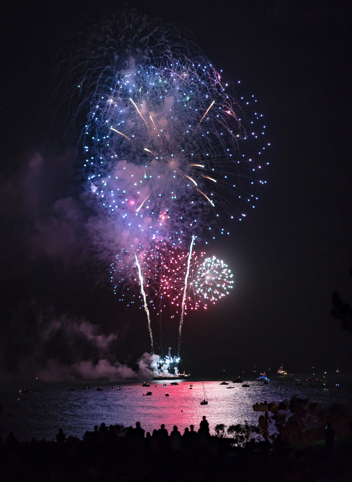 Red, White & Blue Fireworks Over Dana Point Marina